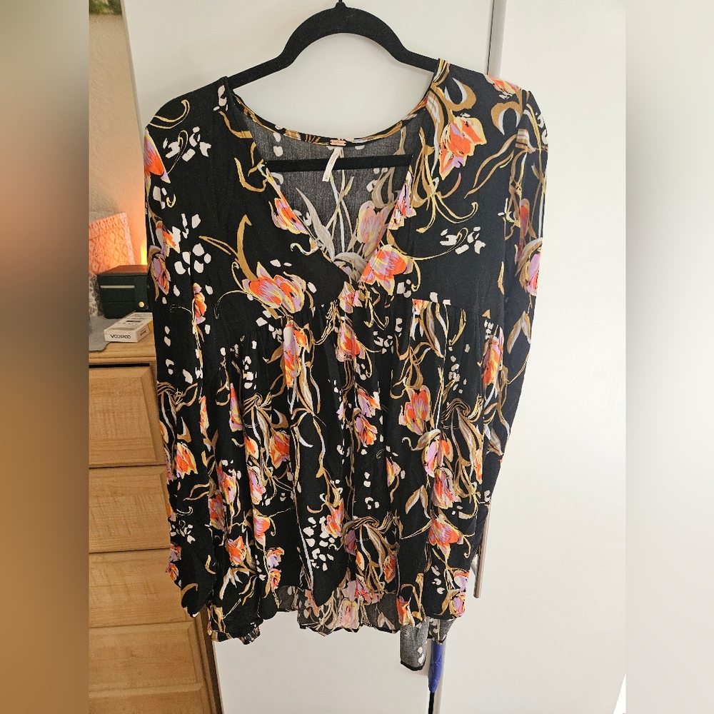 Floral Black Dress